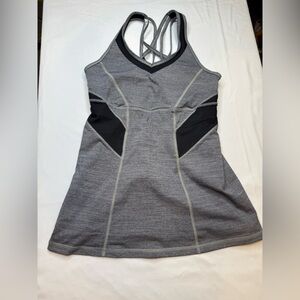 Gray and Black Lululemon Strappy Athletic Tank Top